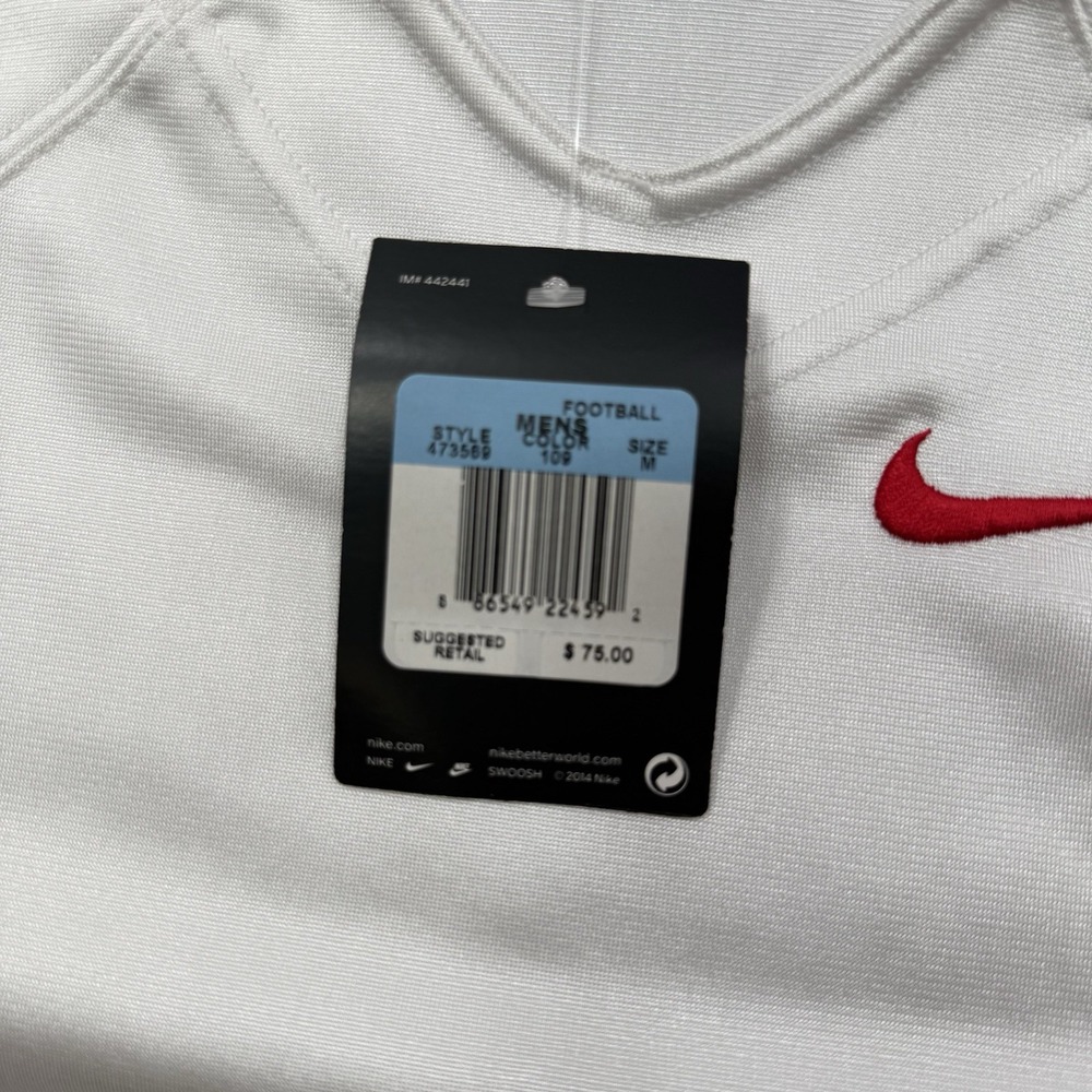 Nike Pro Combat Speed Football Jersey Mens M With Tags #473569 White Red - Picture 3 of 12